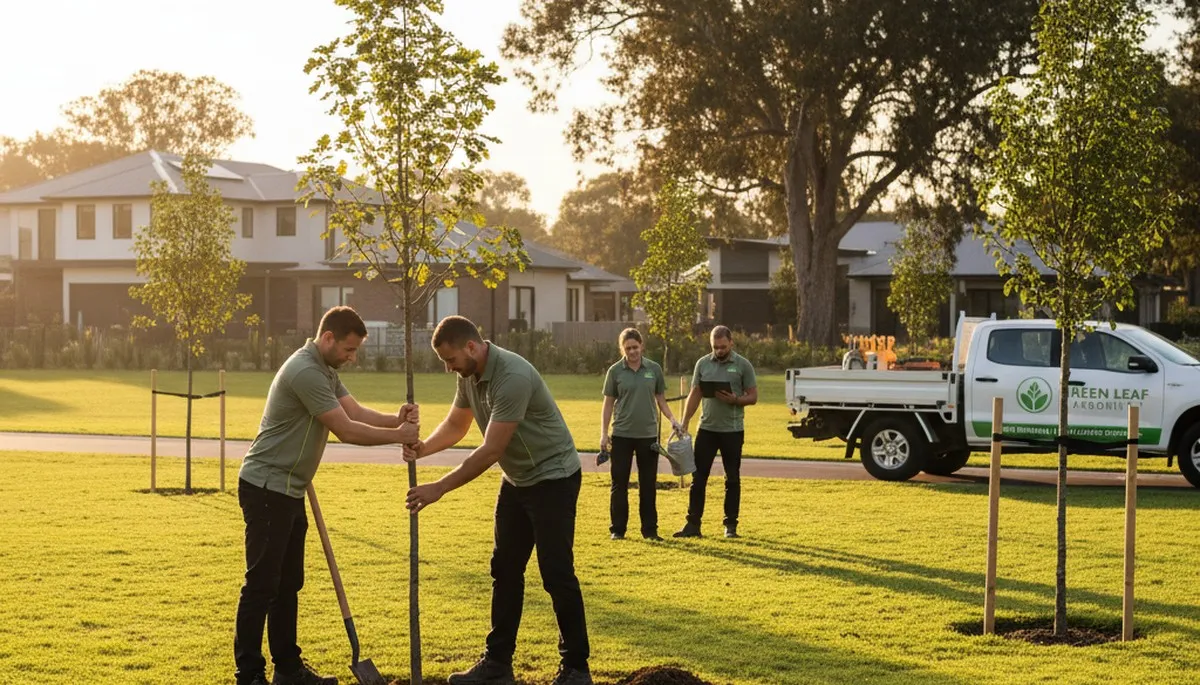 Arborist planting new tree in Chicago IL for Chop Chop Tree professional planting services